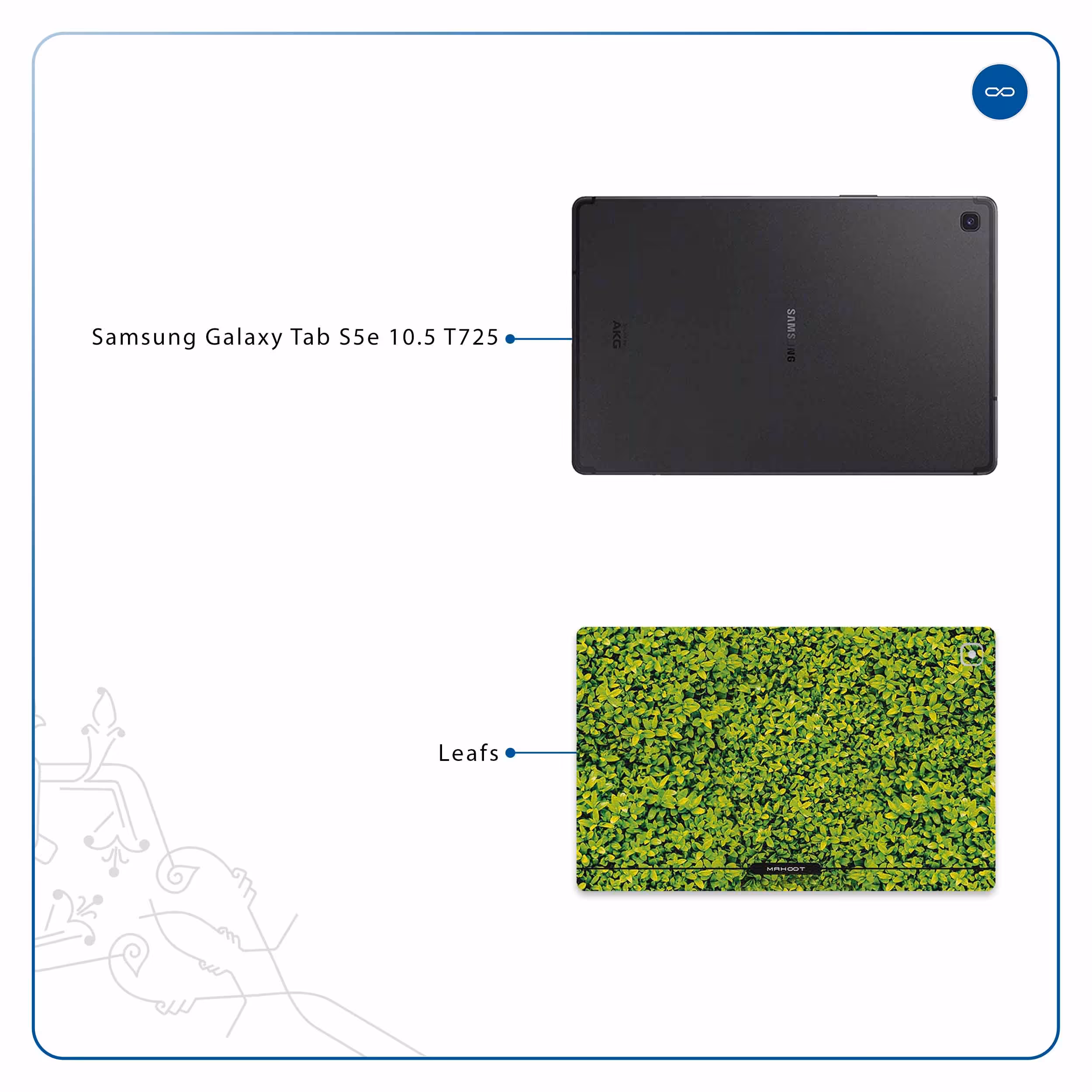 برچسب پوششی ماهوت مدل Leafs مناسب برای تبلت سامسونگ Galaxy Tab S5e 10.5 2019 T725