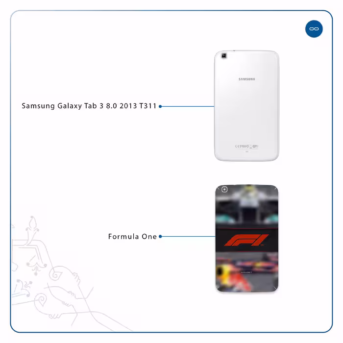 برچسب پوششی ماهوت مدل Formula One مناسب برای تبلت سامسونگ Galaxy Tab 3 8.0 2013 T311