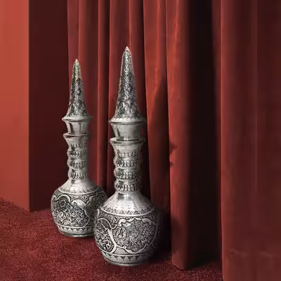 تنگ قلمزنی مدل نیزه ای طرح گل و مرغ کد 43 بسته 2 عددی