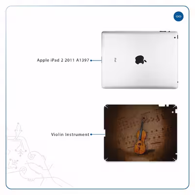 برچسب پوششی ماهوت مدل Violin-Instrument مناسب برای تبلت اپل iPad 2 2011 A1397