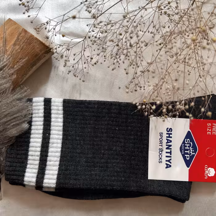 جوراب ساق بلند بچگانه مدل کبریتی خط دار