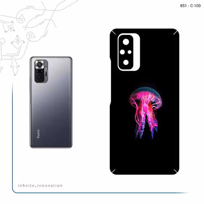 برچسب پوششی ماهوت مدل jellyfish مناسب برای گوشی موبایل شیائومی Redmi Note 10 Pro