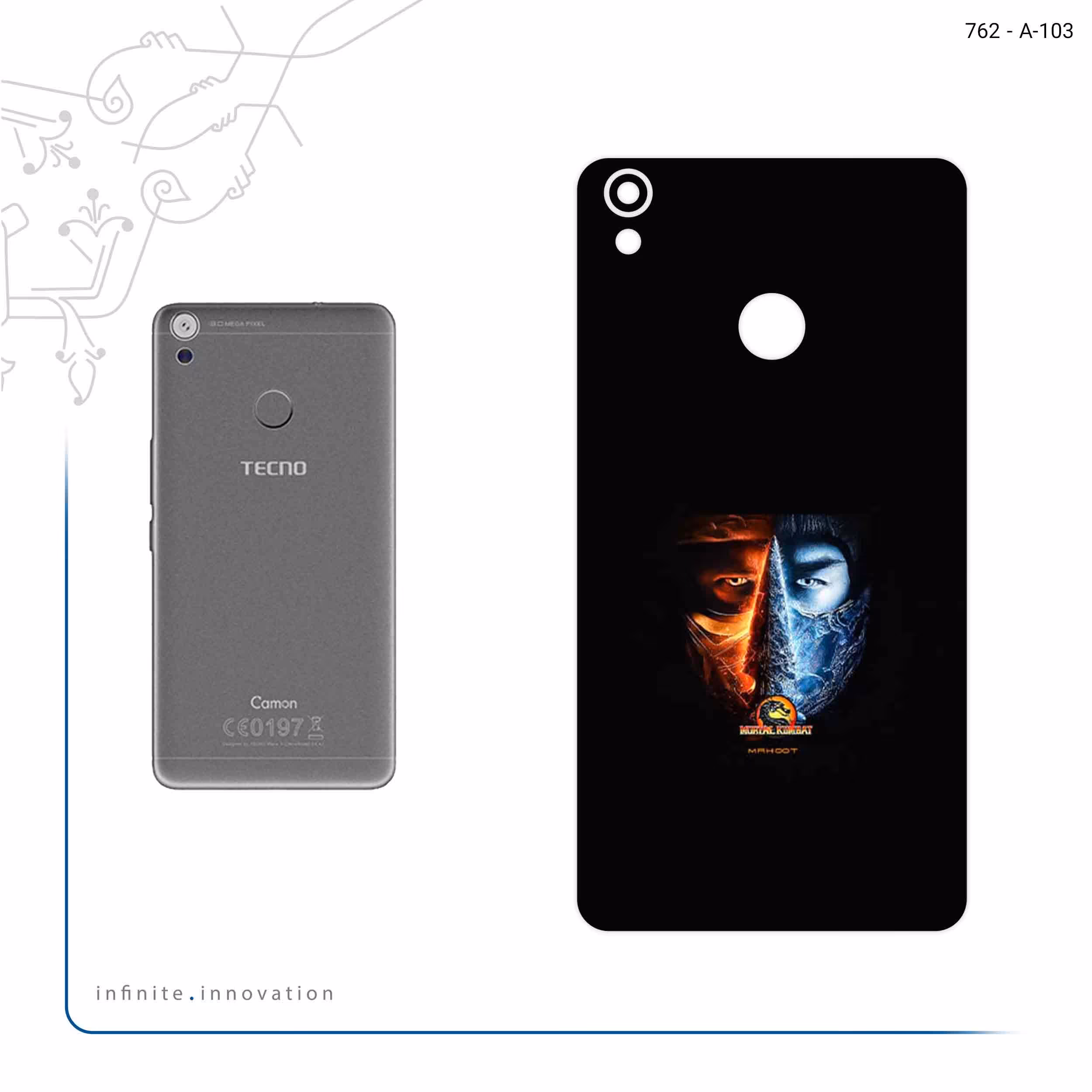 برچسب پوششی ماهوت مدل Mortal Kombat Game Series مناسب برای گوشی موبایل تکنو Camon CX Air