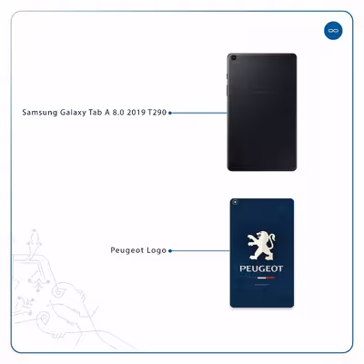 برچسب پوششی ماهوت مدل Peugeot-Logo مناسب برای تبلت سامسونگ Galaxy Tab A 8.0 2019 T290