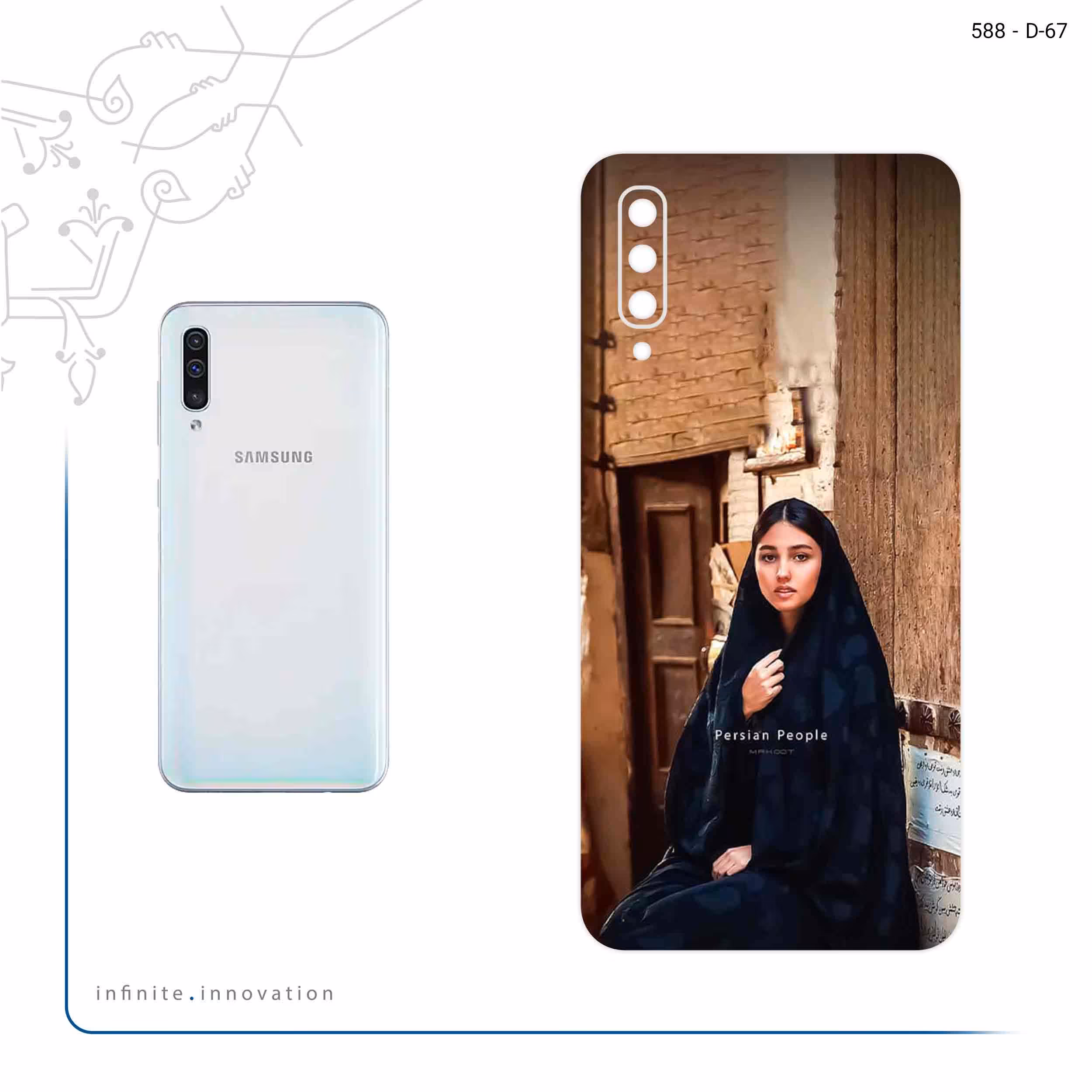 برچسب پوششی ماهوت مدل Portrait of an Iranian Woman مناسب برای گوشی موبایل سامسونگ Galaxy A50