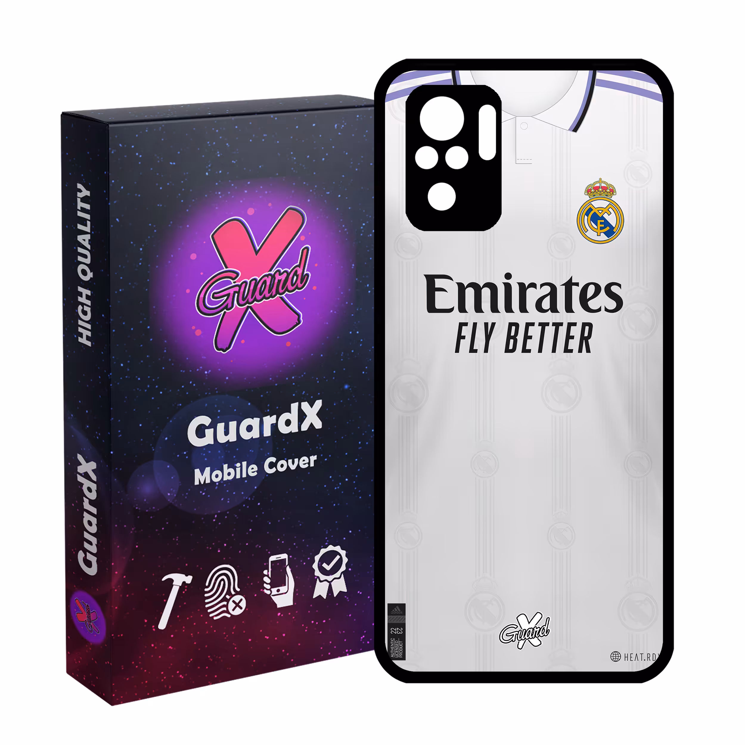 کاور گارد ایکس طرح رئال مادرید مدل Glass10465 مناسب برای گوشی موبایل شیائومی Redmi Note 10 4G/Redmi Note 10S