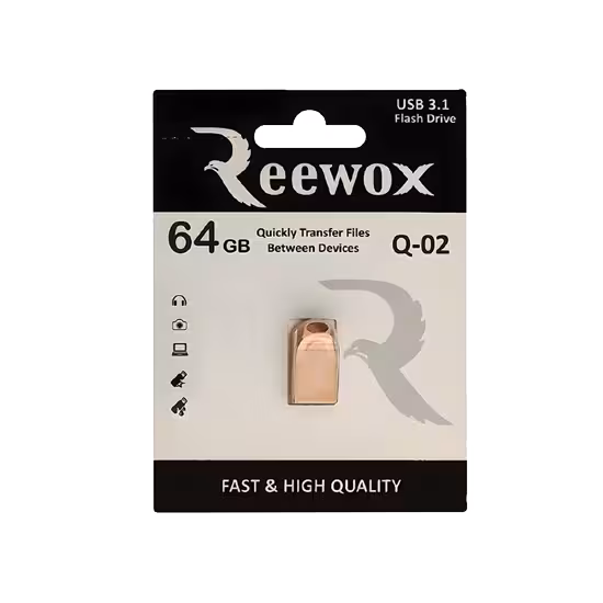 فلش مموری USB 3.2 ریووکس مدل Q02 ظرفیت 64 گیگابایت رنگ طلایی