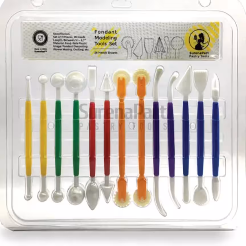 ابزار فوندانت طلقی 13 عددی 2 طرفه طول 15 سانت برند سورنا پارت 