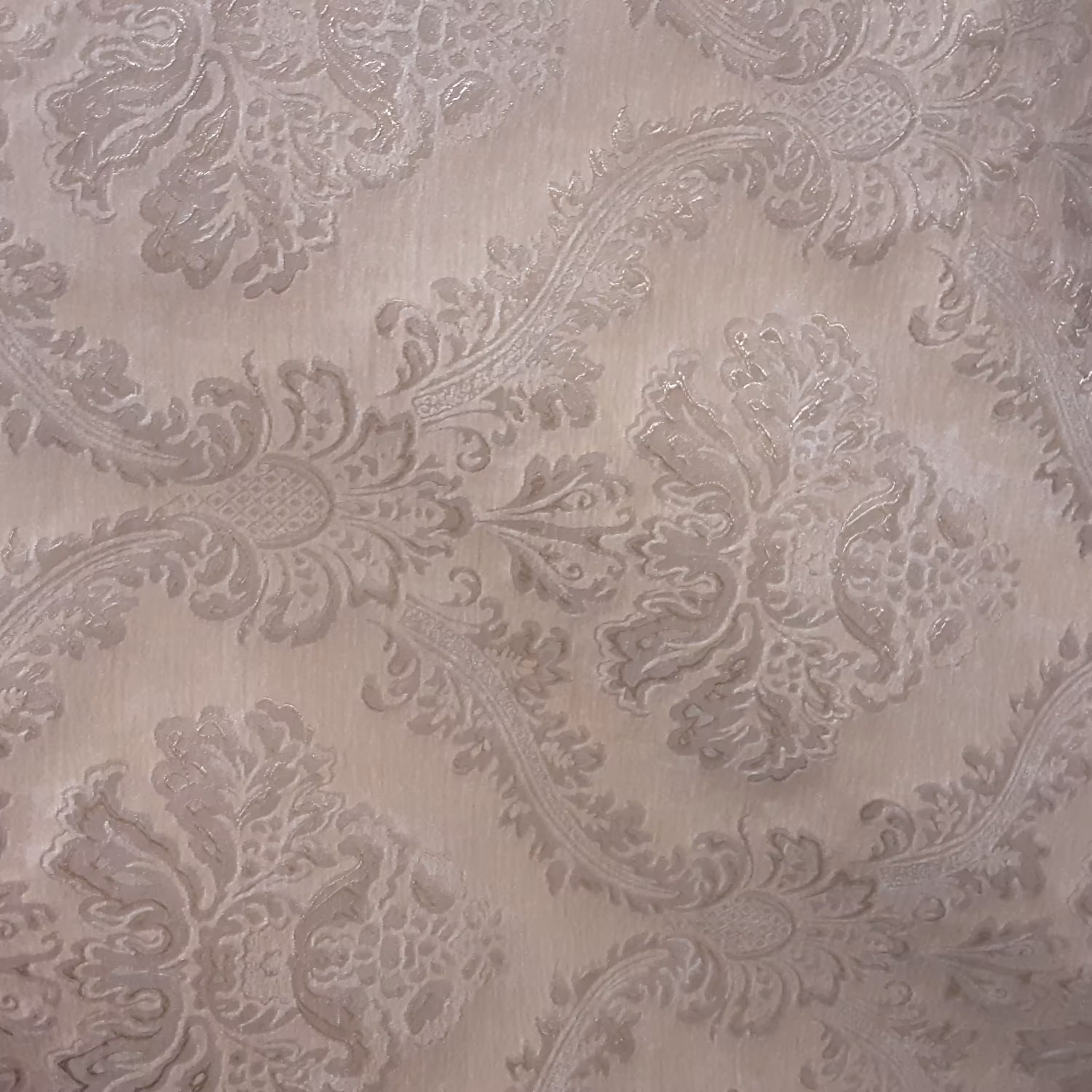 پارچه مخمل ترک مناسب مبل و دکوری پرده در عرض 140 رنگ کرم (پس کرایه)