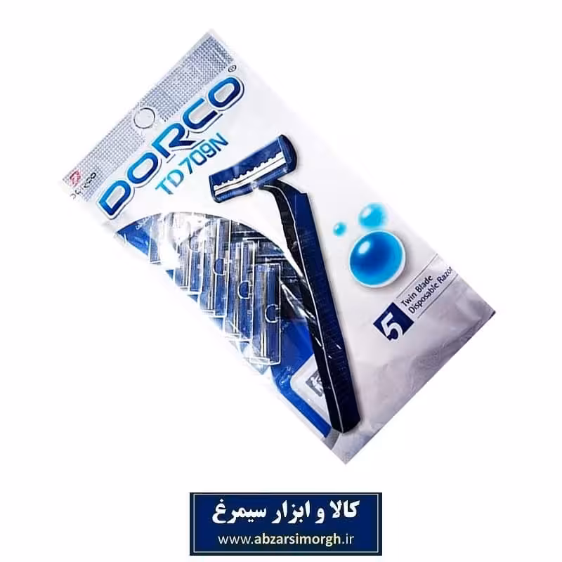 خود تراش مردانه Dorco دورکو مدل TD 709N دو تیغ بسته 5 عددی HKT-005