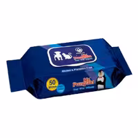 دستمال مرطوب پاکتی درب دار مستر پنگوئن بسته 50 عددی