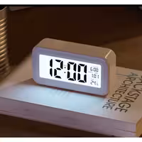 ساعت دیجیتال رومیزی Mr Shopping | مجهز به سنسور دید در شب | دارای دماسنج و تقویم | همراه با زنگ هشدار | طراحی مدرن و کاربردی برای میز کار و خانه