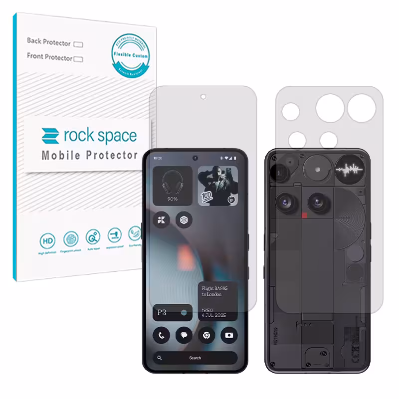 گلس صفحه نمایش و پشت گوشی ناتینگ Phone (3) مدل نانو هیدروژل مات برند راک اسپیس کد SS