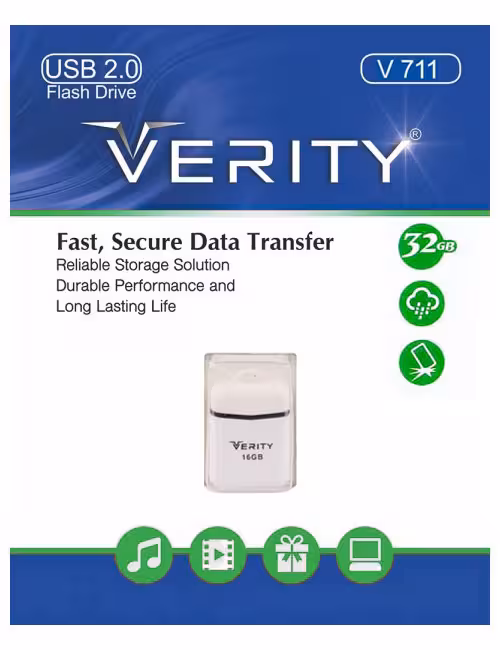 فلش مموری وریتی مدل V711 سفید ظرفیت 32 گیگابایت