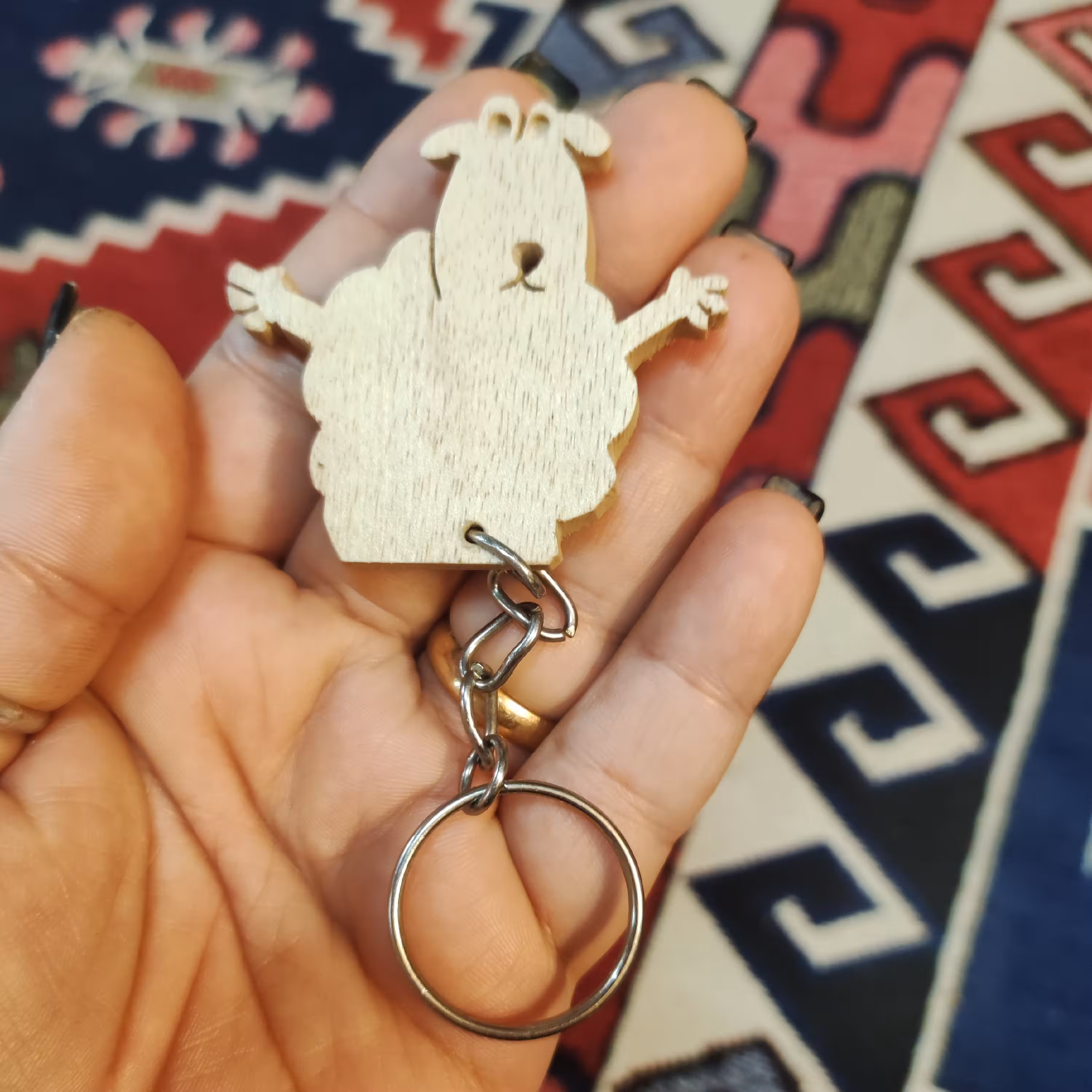 جاکلیدی  جاسوئیچی چوبی،طرح گوسفند،  دست ساز، در طرح های متنوع