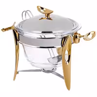 سوفله سوپ خوری بزرگ تک استیل مدل لوپ (دسته طلایی)