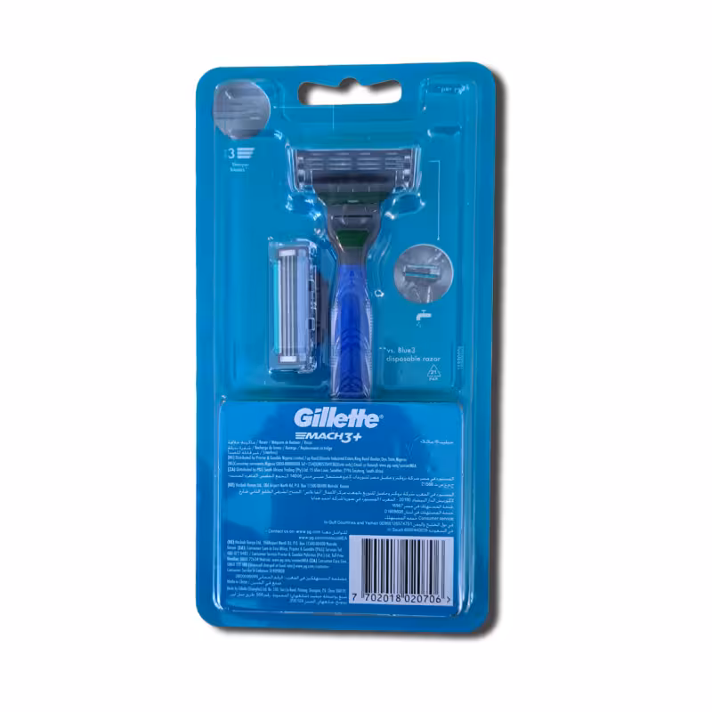 ژیلت دستگاه مدل مچ تری MACH3 با دو یدک (اصل) برند Gillette