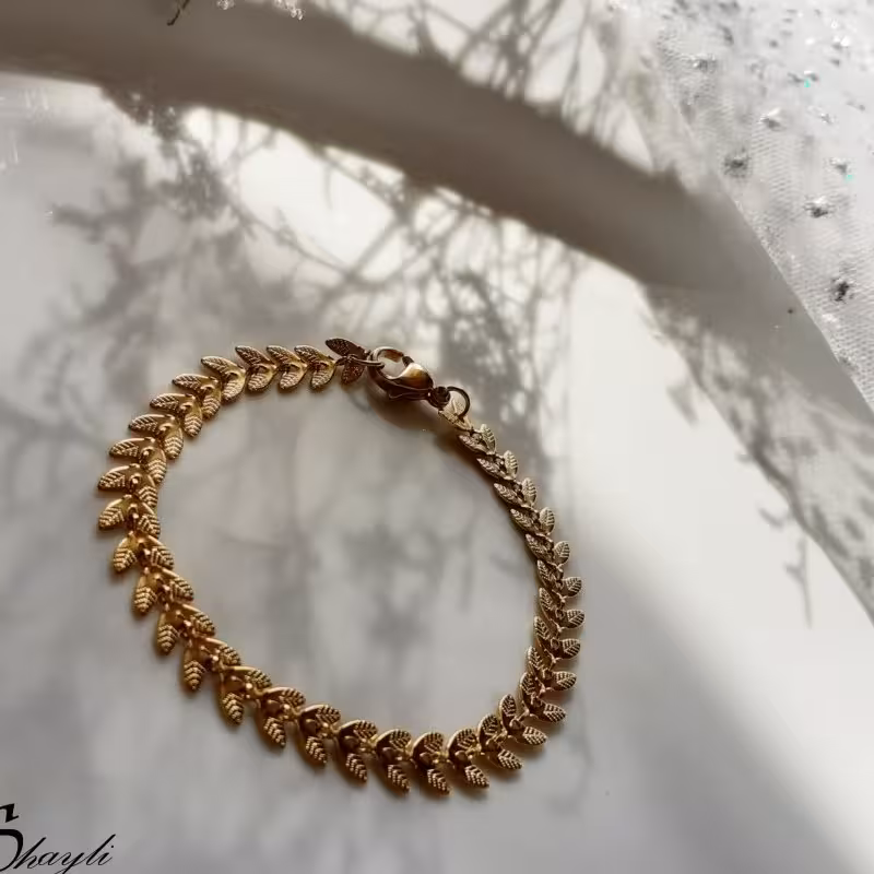 دستبند گندمی مشابه طلا بدل 