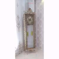 ساعت ایستاده طرح گل شکوفه ریز، جنس آلیاژ آلومینیوم، آبکاری برنز