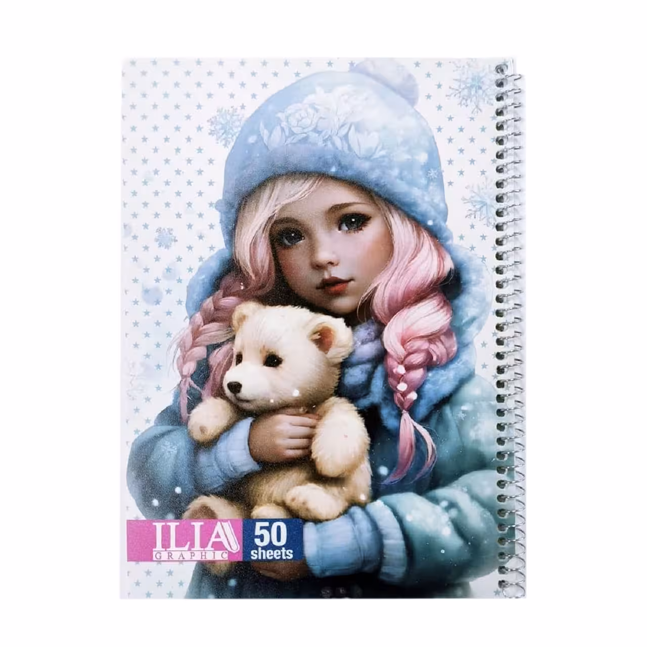دفتر سیمی ایلیا طرح دخترک 50 برگ