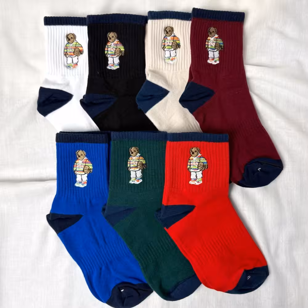 جوراب نیم ساق دومینو نوشته دار سری تدی Basketball