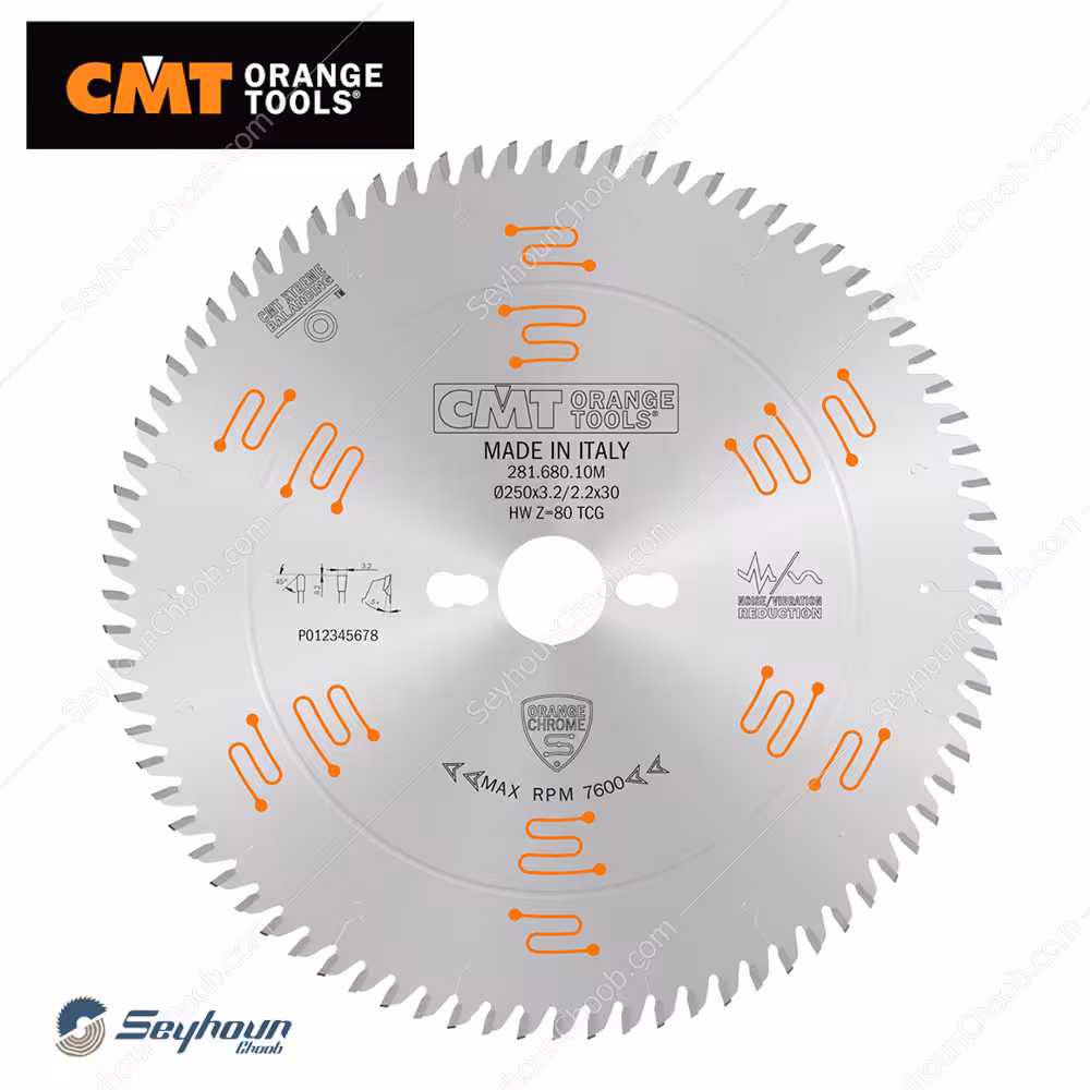تیغ اره الماسه ام دی اف بر قطر 25 سانتی متر 80 دندانه سی ام تی کد CMT 281.680.10M
