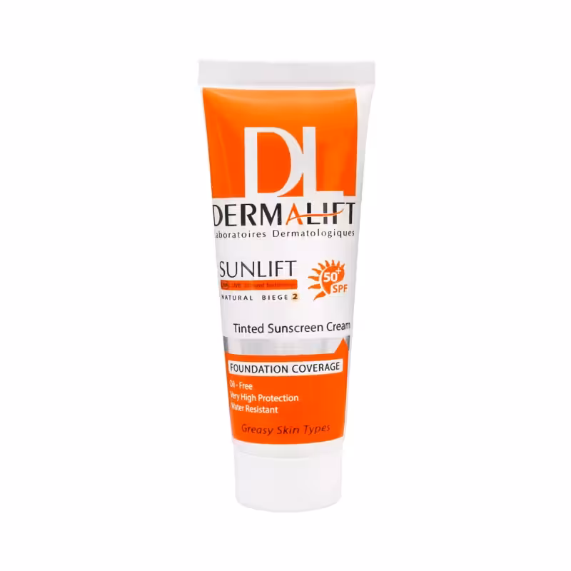کرم ضد آفتاب SPF50 سانلیفت پوست چرب بژ طبیعی درمالیفت