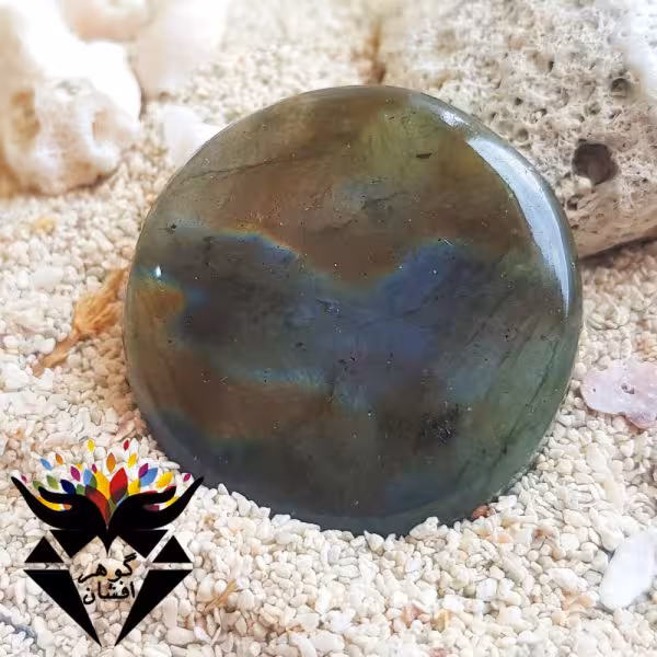 نگین لابرادوریت اصل تراش دایره ای کد N_1971