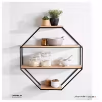 استند دیواری هشت ضلعی (چوب وفلز)