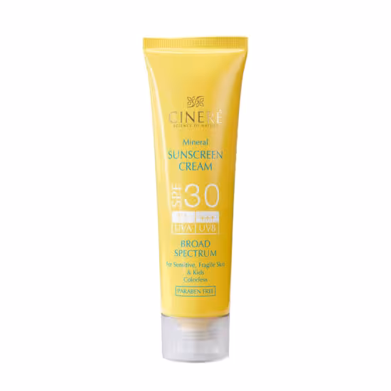 کرم ضد آفتاب بدون رنگ SPF30 – مناسب پوست های نازک، حساس و کودکان سینره