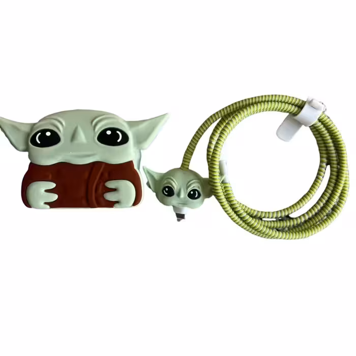 ست فانتزی محافظ کابل و شارژر آیفون مدل بیبی یودا