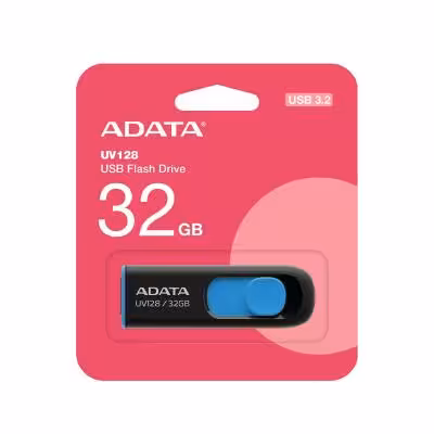 فلش مموری ای دیتا مدل UV128 ظرفیت 32 گیگابایت با رابط USB 3.2