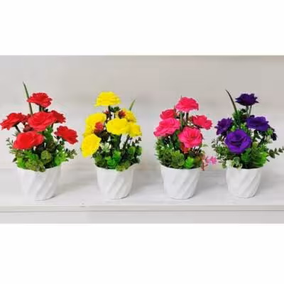 گلدان موجی رز 7 گل جدید