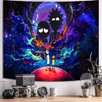 پوستر پارچه ای فیانی مدل بک دراپ RICK and MORTY کد F129
