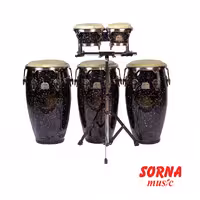 تومبا سه لنگه با بانگو و پایه بانگو Bobby Allende Signature Fiberglass پرل مدل PCF125-117-110DXBA-617