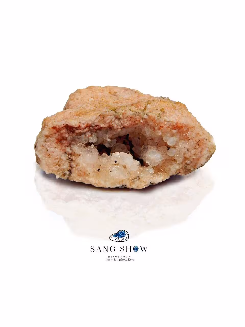 رزکوارتز بلوری شفاف زیبا در ژئود نمونه اصل S920