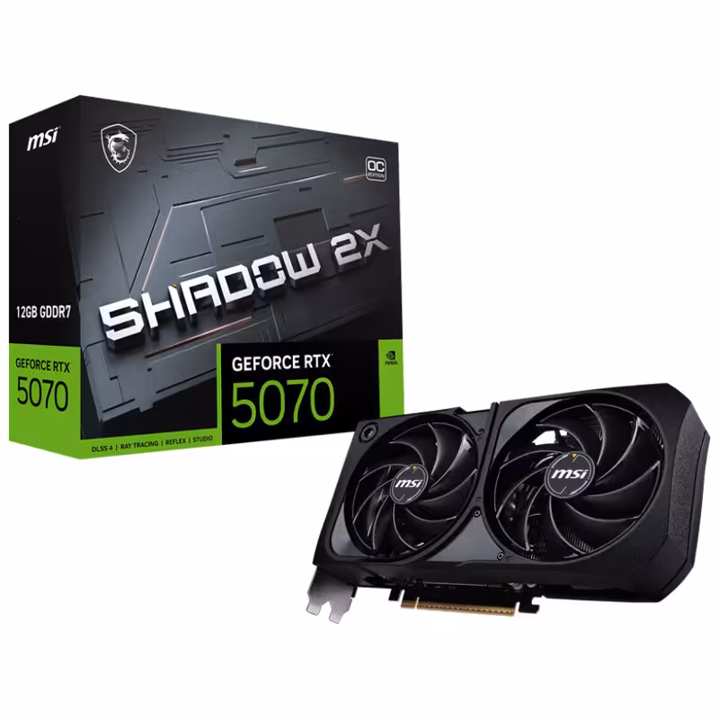 کارت گرافیک ام اس آی مدل GeForce RTX 5070 SHADOW 2X OC با ظرفیت 12 گیگابایت GDDR7