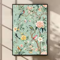 تابلو نقاشی رنگ روغن طرح پرنده 120*80 کد 1009