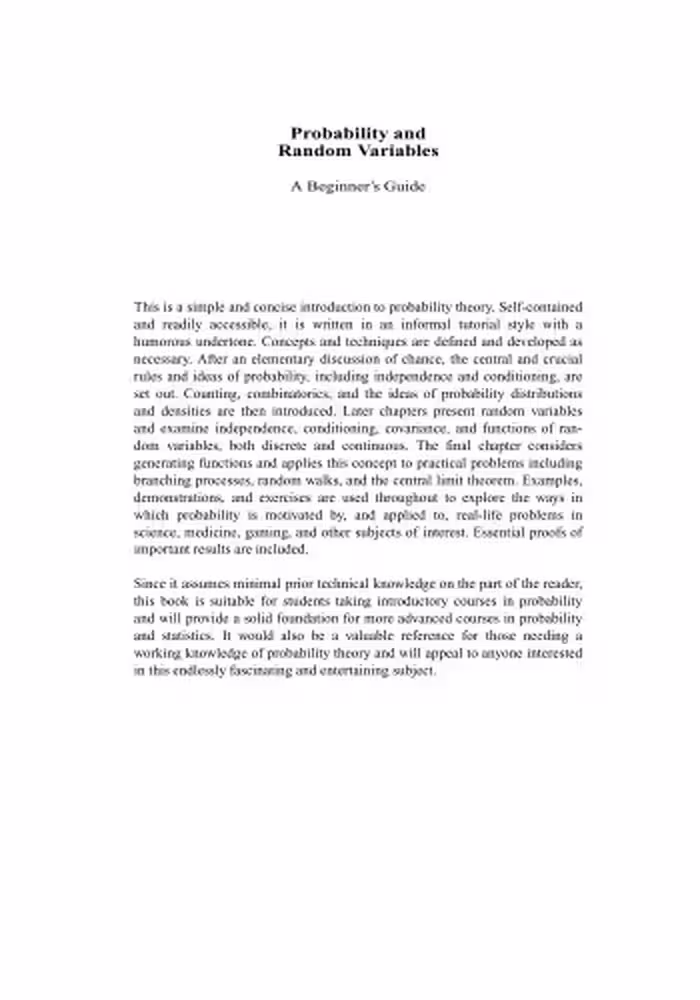خرید و دانلود نسخه کامل کتاب Probability and random variables: a beginner's guide