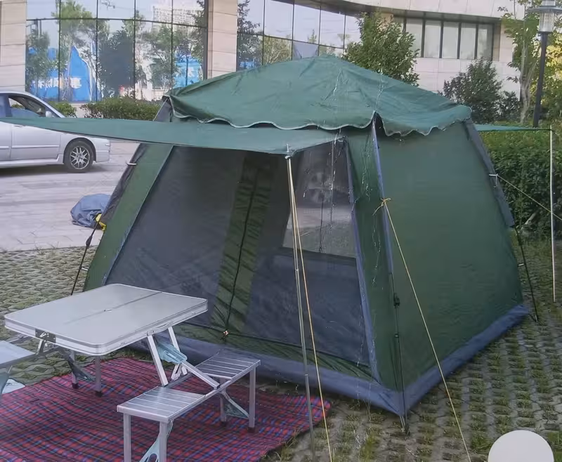 چادر مسافرتی و کوهنوردی 12 نفره اتوماتیک چتری سایه بان دار دوپوش (اسکلت فلزی، ارتفاع بلند)