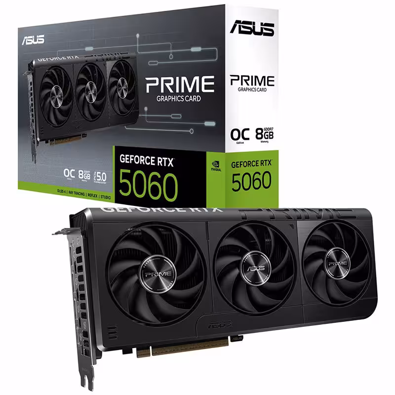 کارت گرافیک ASUS Prime GeForce RTX 5060 OC Edition 8GB GDDR7 128Bit