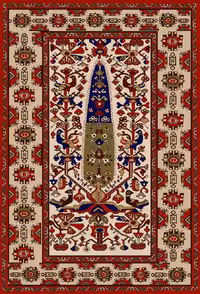 گلیم درجه1 ماندگار ابعاد متنوع زمینه گلیم قرمز کد 1-1022 | گلیم کیفیت ضد حساسیت