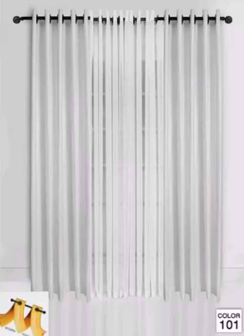 پرده آماده پانچی مخمل مات شیری