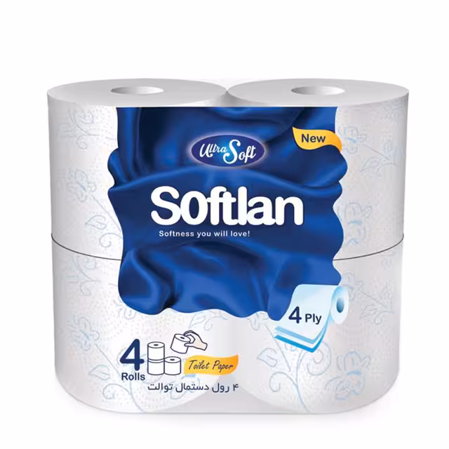 دستمال توالت سافتلن 4 عددی