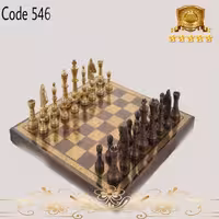 شطرنج برنجی اعلا صفحه چوبی 546