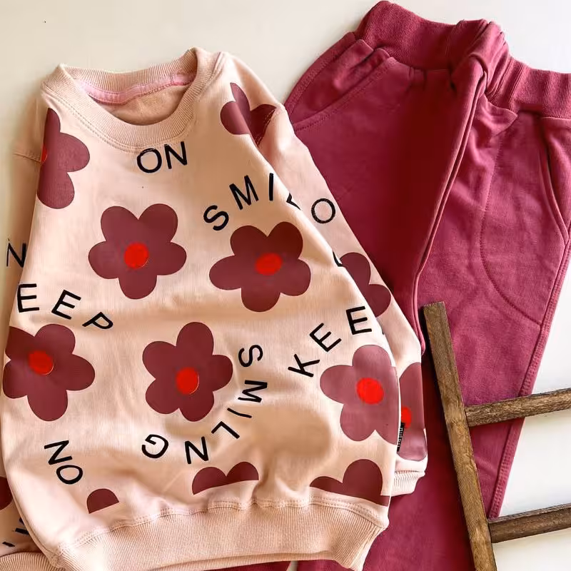 بلوز شلوار دخترانه گل