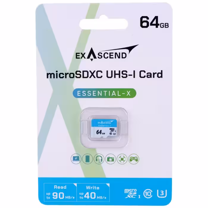 رم میکرو 64 گیگ اگزاسند ExAscend Essential-X U3 C10 90MB/s