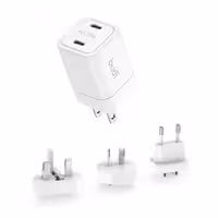 شارژر دیواری 33 وات بودی مدل Budi AC016RSW دو خروجی USB-C با گارانتی