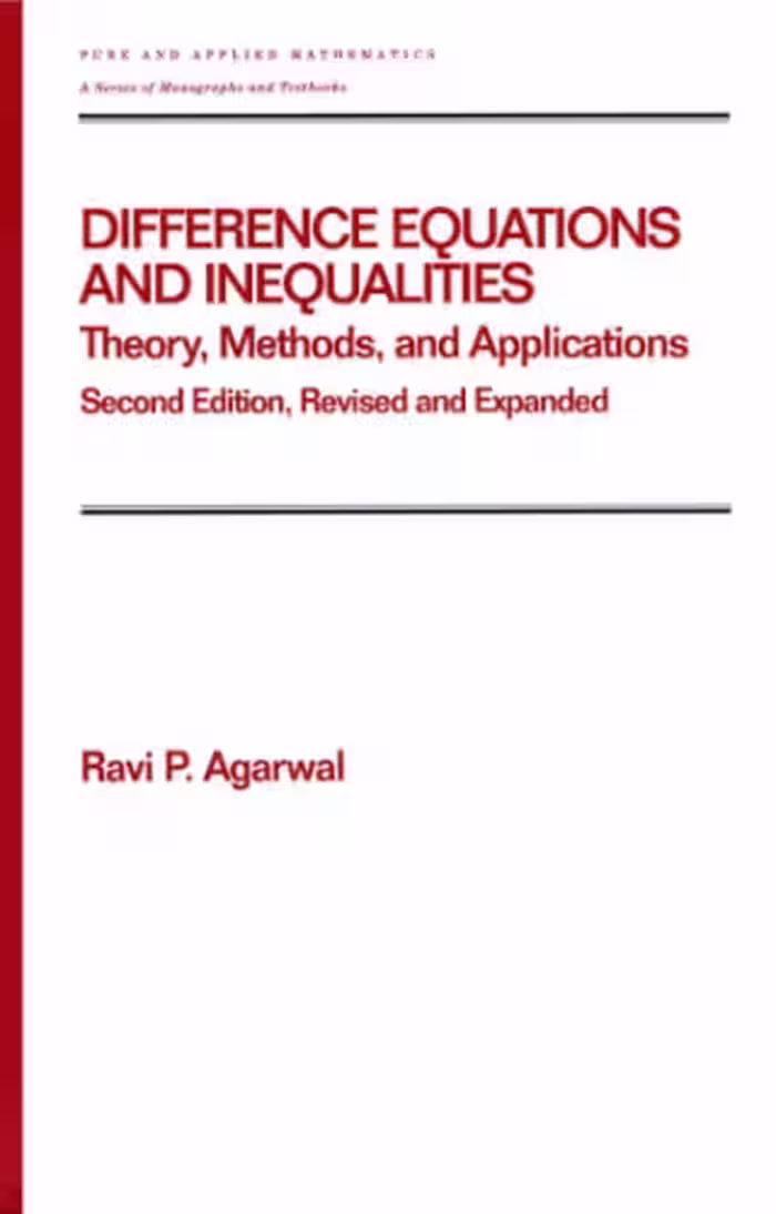 خرید و دانلود نسخه کامل کتاب Difference equations and inequalities: theory, methods, and applications