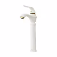 شیر روشویی پایه بلند راسان مدل پریمو شیری طلایی